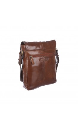 Кожаная коричневая мужская фирменная сумка на плечо Ashwood BENJAMIN CHESTNUT