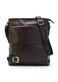 Кожаная коричневая вместительная мужская сумка на плечо Tarwa GC-0040-3md