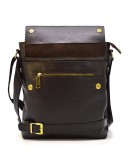 Фотография Кожаная коричневая вместительная мужская сумка на плечо Tarwa GC-0040-3md
