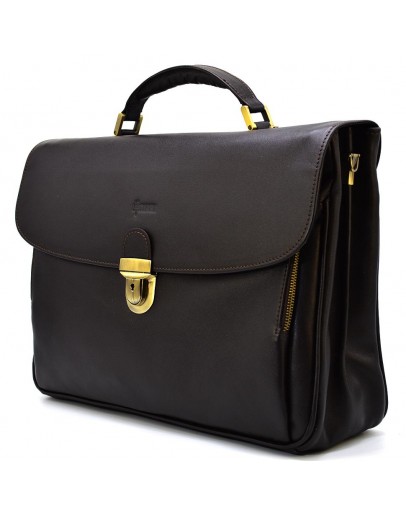 Фотография Кожаный мужской коричневый портфель на 2 отделения Tarwa GC-2067-4lx