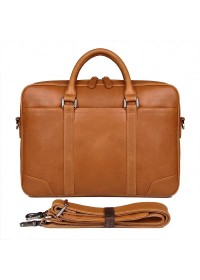 Вместительный стильный кожаный коричневый портфель 77348b