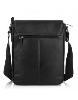 Черная кожаная мужская сумка на плечо с клапаном GIORGIO FERRETTI GF1820DBLACK