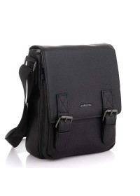 Черная кожаная мужская сумка на плечо GIORGIO FERRETTI GF1820HBLACK