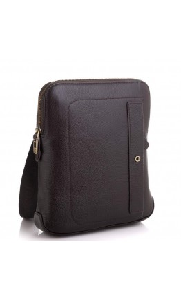 Кожаная коричневая мужская сумка на плечо - планшетка GIORGIO FERRETTI GF201850065ABROWN