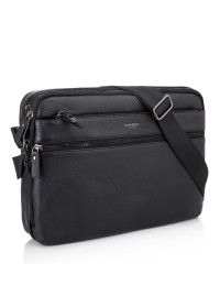 Кожаная вместительная черная сумка на плечо GIORGIO FERRETTI GF201850168ABLACK