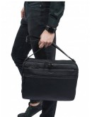 Фотография Кожаная вместительная черная сумка на плечо GIORGIO FERRETTI GF201850168ABLACK