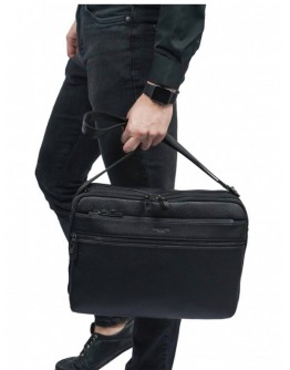 Кожаная вместительная черная сумка на плечо GIORGIO FERRETTI GF201850168ABLACK