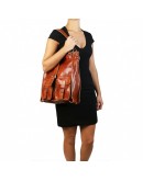 Фотография Красная женская кожаная вместительная сумка Tuscany Leather MELISSA TL140928 red