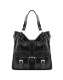 Фотография Черная женская кожаная вместительная сумка Tuscany Leather MELISSA TL140928 black