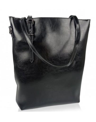 Фотография Черная кожаная женская сумка Grays GR-1230A