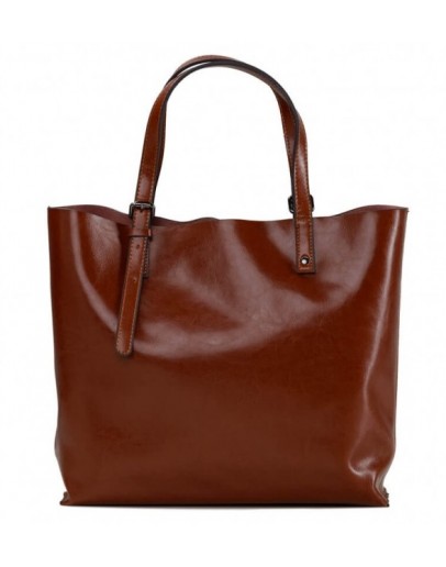 Фотография Кожаная коричневая женская сумка GR-2011LB