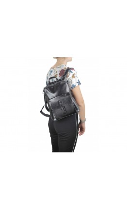 Черный женский кожаный рюкзак GR-830A-BP