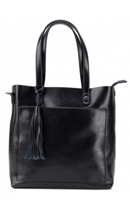 Черная женская кожаная сумка Grays GR-8870A