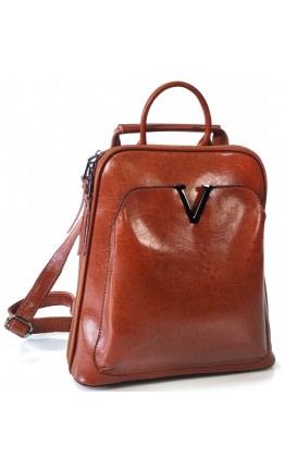 Коричневый женский кожаный рюкзак GR3-801LB-BP