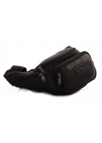 Кожаная мужская черная сумка на пояс Hill Burry HB10032/3044