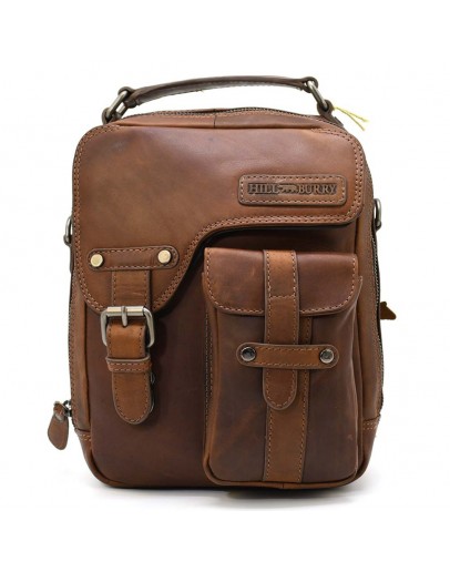 Фотография Кожаная мужская фирменная барсетка - сумка на плечо HILL BURRY HB3060