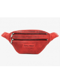 Кожаная мужская красная сумка на пояс Hill Burry HB3108red