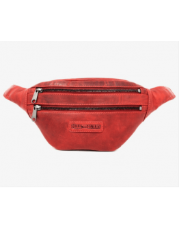 Кожаная мужская красная сумка на пояс Hill Burry HB3108red