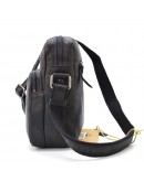 Фотография Кожаная вместительная черная сумка на плечо HILL BURRY HB3162