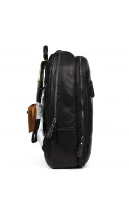 Черный кожаный мужской рюкзак HILL BURRY HB4006A