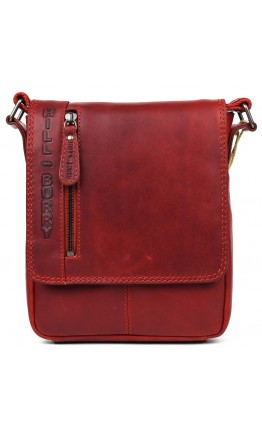 Кожаная мужская красная сумка на плечо HILL BURRY HB6154R