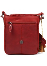 Кожаная мужская красная сумка на плечо HILL BURRY HB6154R