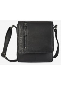 Кожаная мужская черная сумка на плечо HILL BURRY HB6154RA