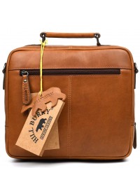 Кожаная фирменная рыжая мужская барсетка - сумка на плечо HILL BURRY HB870367B