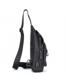 Фотография Черный мужской рюкзак, на одну шлейку - слинг JD4004A-2