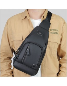 Черный мужской рюкзак, на одну шлейку - слинг JD4004A-2