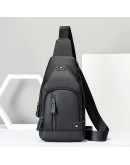 Фотография Черный мужской рюкзак, на одну шлейку - слинг JD4004A-2