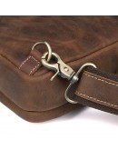 Фотография Кожаный коричневый мужской рюкзак на одно плечо - слинг JD4009В