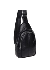Кожаный рюкзак - слинг на плечо Keizer K1156-black