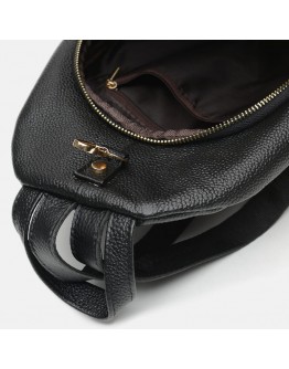 Черный кожаный женский рюкзак Borsa Leather K1162-black