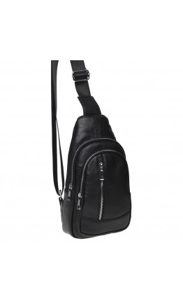 Мужской кожаный рюкзак - слинг Keizer K1168-black