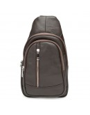 Фотография Мужской коричневый кожаный рюкзак - слинг Keizer K1168-brown