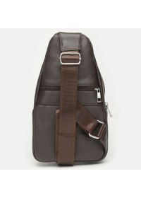 Мужской коричневый кожаный рюкзак - слинг Keizer K1168-brown
