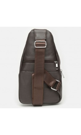 Мужской коричневый кожаный рюкзак - слинг Keizer K1168-brown