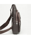 Фотография Мужской коричневый кожаный рюкзак - слинг Keizer K1168-brown