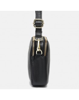 Женская черная сумка на плечо-клатч Borsa Leather K11906-black