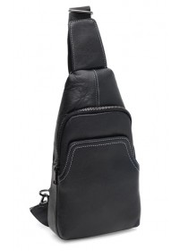 Слинг черный мужской кожаный Keizer K11930bl-black