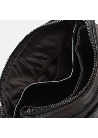 Черная сумка кожаная на плечо Borsa Leather K12056-black