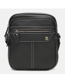 Фотография Черная кожаная сумка на плечо Borsa Leather K12221-black