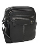 Фотография Черная кожаная сумка на плечо Borsa Leather K12221-black