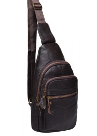 Коричневый мужской кожаный слинг Keizer K13035-brown