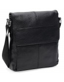 Фотография Кожаная черная мужская сумка на плечо Keizer K13107bl-black