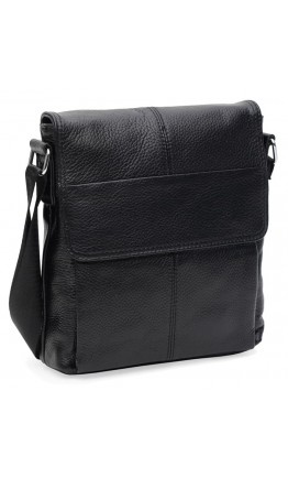Кожаная черная мужская сумка на плечо Keizer K13107bl-black