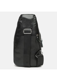 Рюкзак кожаный черный слинг Keizer k1313-black