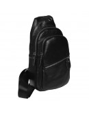 Фотография Черный рюкзак - слинг мужской Borsa Leather K1330-black