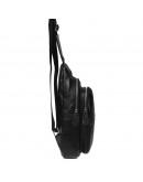 Фотография Черный рюкзак - слинг мужской Borsa Leather K1330-black